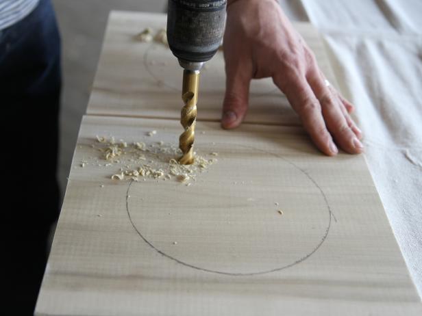 Drill a hole inside of the circle using a ½” drill bit