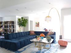 Multicolored Eclectic Living Room 