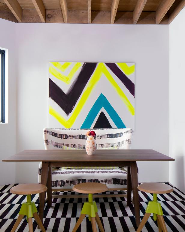 Wild Modern Dining Room With Neon Accents Wild Modern Dining Room With Neon Accents