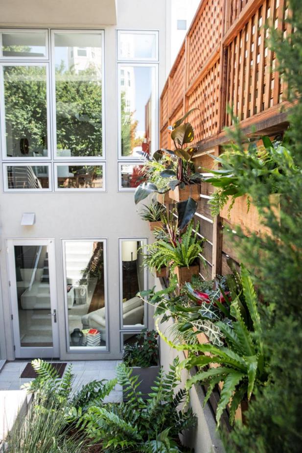 Vertical Garden With Wood Planters Vertical Garden With Wood Planters
