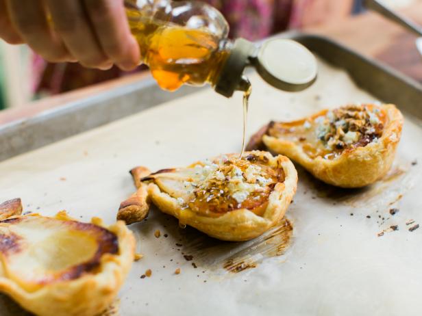 Drizzle each pear with honey before serving.