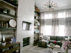 A living room, designed by host Jonathan Scott is pictured in his newly renovated Las Vegas, Nevada home, as seen on Brother vs. Brother. (After 3)