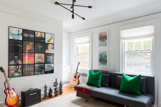 Kid's Room With Framed Album-Cover Gallery Wall Kid's Room With Framed Album-Cover Gallery Wall