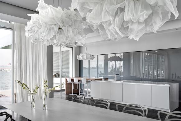 Dining Room With Cloud Pendants
