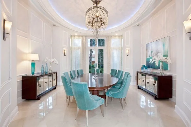 White Art Deco Dining Room