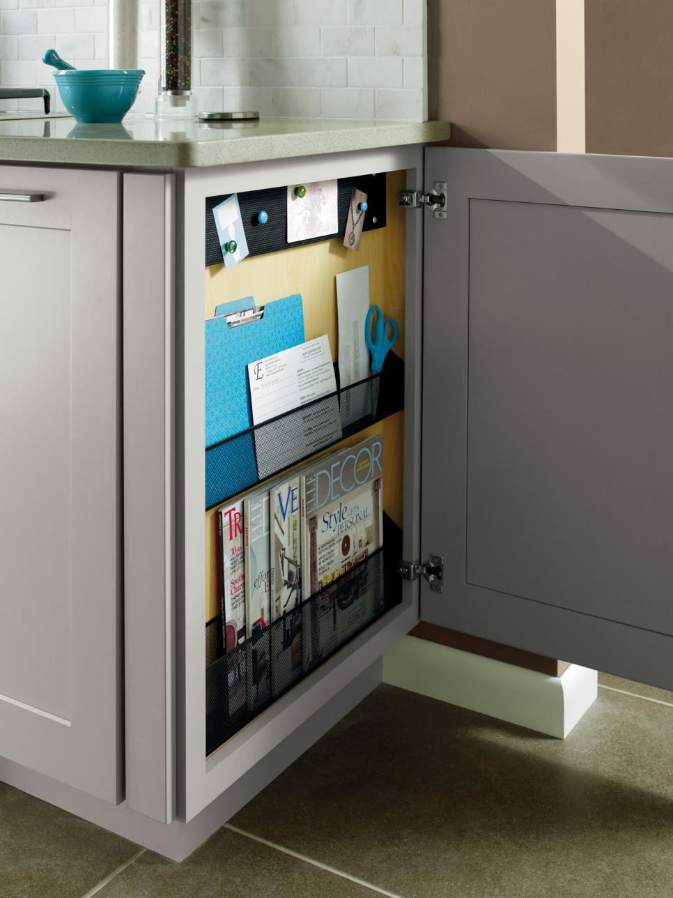 Message Center in Kitchen Cabinet Message Center in Kitchen Cabinet