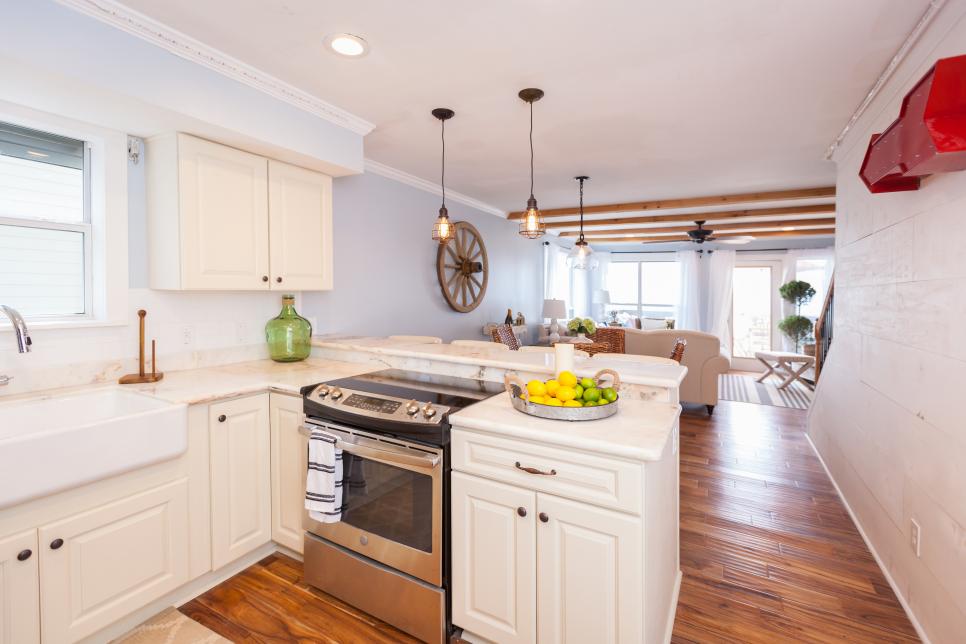 Kitchen and Dining Room, After Traditional Kitchen Renovation From Beach Flip