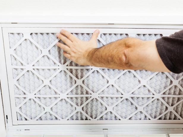 Changing Air Filter Man Changing Air Filter