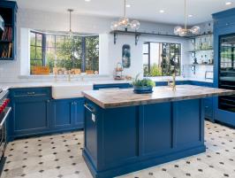 Bold Blue and White Kitchen