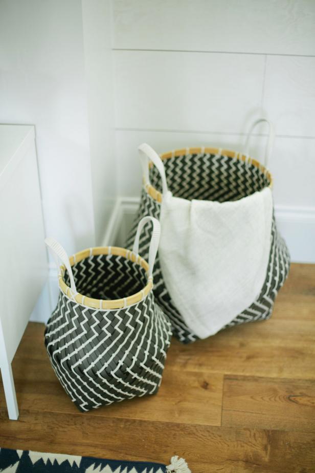 Black and White Wicker Baskets Black and White Wicker Baskets