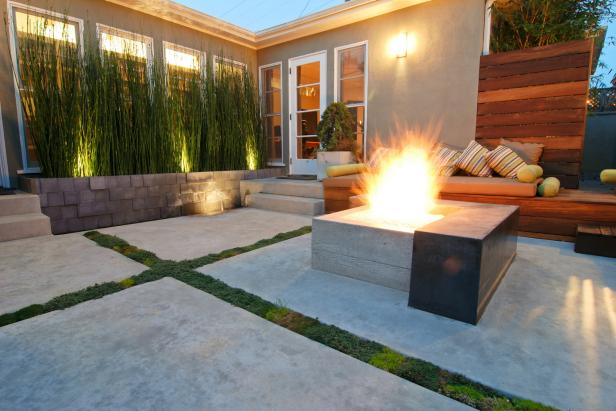 Patio with Concrete Pavers and Fire Pit Patio with Concrete Pavers and Fire Pit