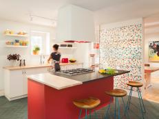 Contemporary Kitchen Boasts Bold Shots of Color