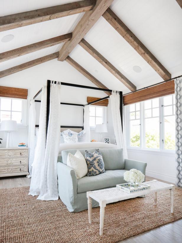 Coastal Bedroom Features Lovely Seating Area Coastal Bedroom Features Lovely Seating Area