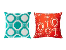 Teal and Orange Graphic Pillows