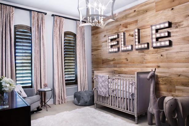 Neutral Rustic Nursery With Pine Accent Wall Neutral Rustic Nursery With Pine Accent Wall