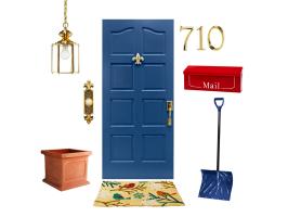Blue Front Door and Accessories