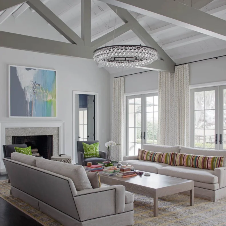 Gray Transitional Living Room