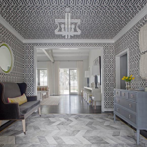 Gray Contemporary Foyer With Sofa Gray Contemporary Foyer