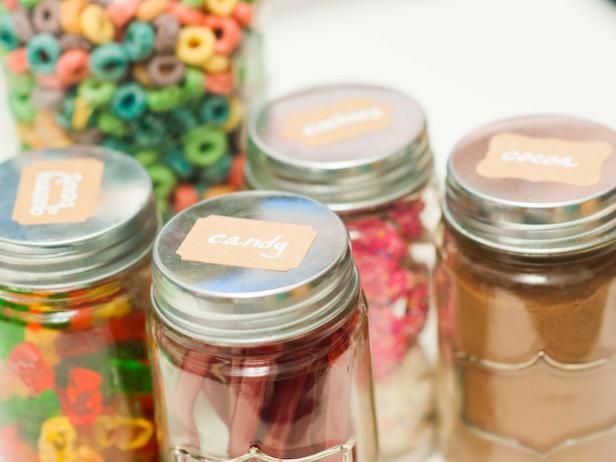 Glass Mason Jar Food Storage With Neutral Chalkboard Jar Labels Glass Mason Jar Food Storage With Neutral Chalkboard Jar Labels