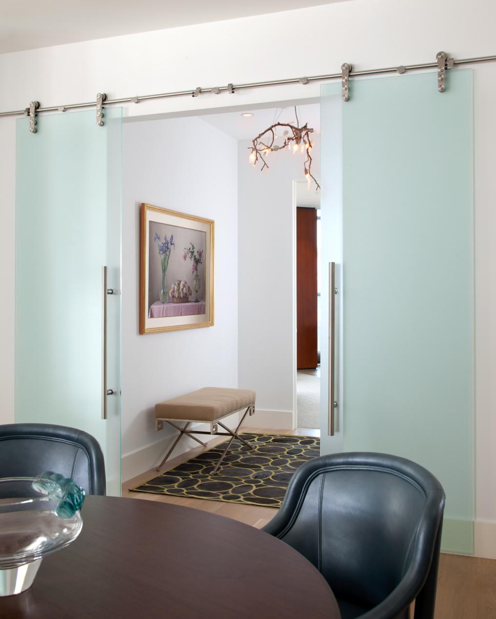 Contemporary Glass Sliding Barn Door Contemporary Glass Barn Door