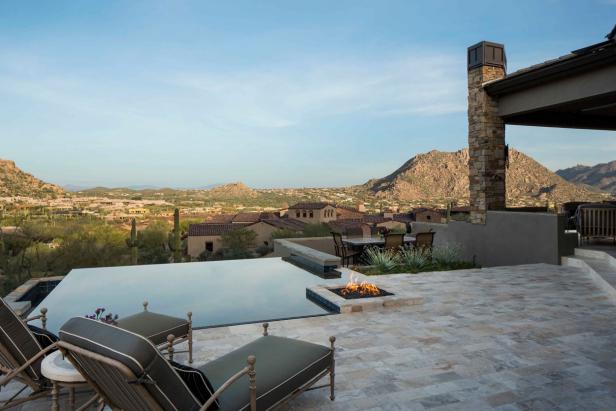 Patio With Infinity Pool and Fire Pit Patio With Infinity Pool and Fire Pit