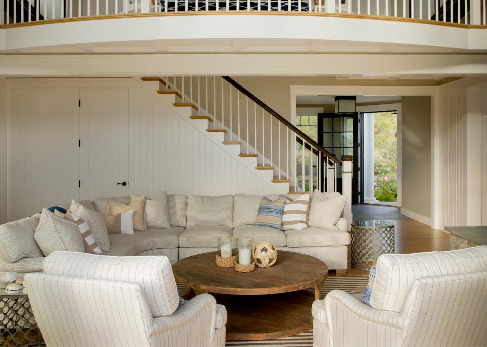 White Sectional Sofa and Wood Coffee Table White Sectional Sofa