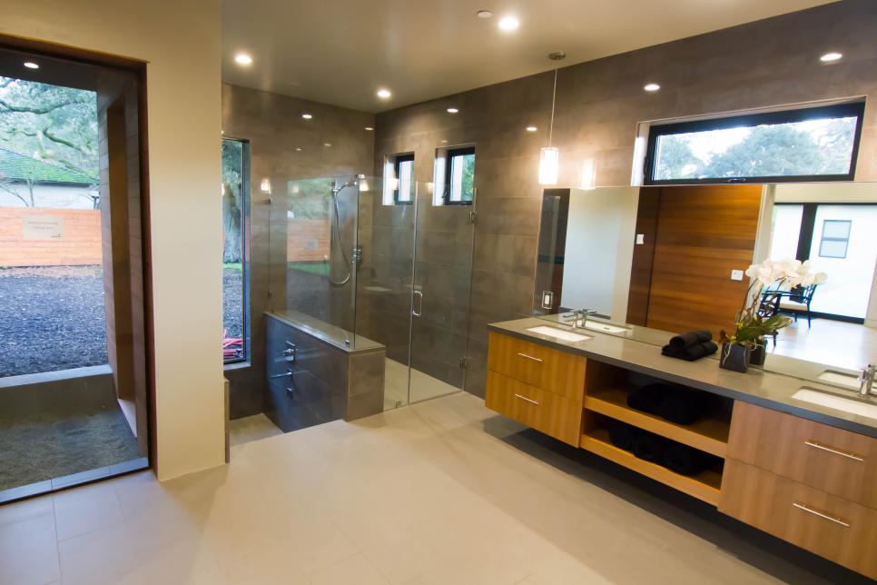 Ultra Sleek & Spacious Master Bathroom Contemporary Master Bath With Natural Light
