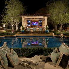 Patio View of Pool & Outdoor Sports Bar