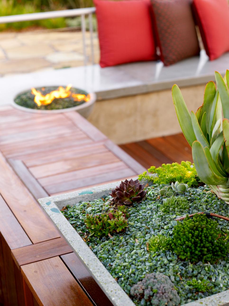 Contemporary Deck Features Wrap-Around Benches Neutral Contemporary Deck Boasts Wrap-Around Seating