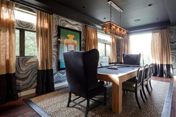 Eclectic Combination Billiards and Dining Room Eclectic Combination Billiards and Dining Room