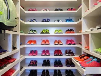 Custom Walk-In Closet Boasts Colorful Sneaker Display 