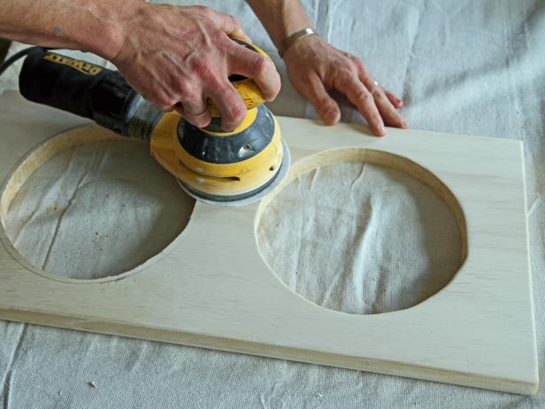 Sand the entire piece using an orbital sander and 220-grit sand paper.