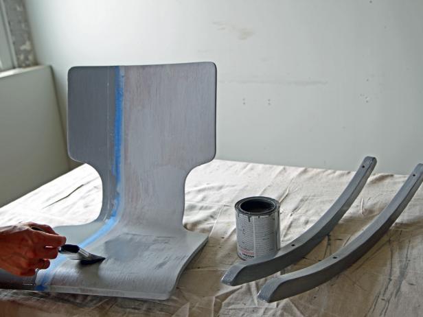Paint chair and rockers and let dry.