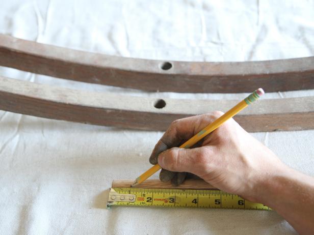 Measure and mark 3/4” hardwood dowel at 1” with a pencil.