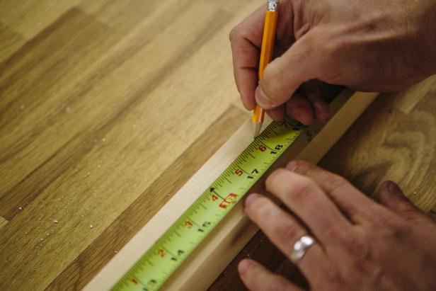 Mark balusters at 18 inches to make legs for the table.