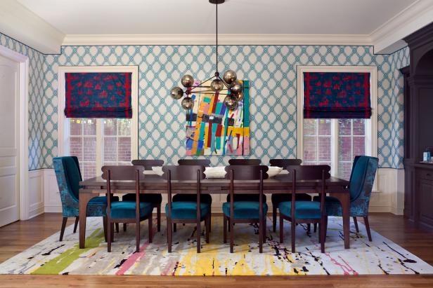 Blue Contemporary Dining Room With Blue Chairs Blue Contemporary Dining Room With Blue Chairs