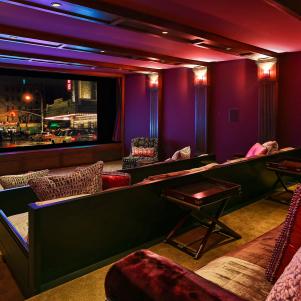 Dark Red Home Theater