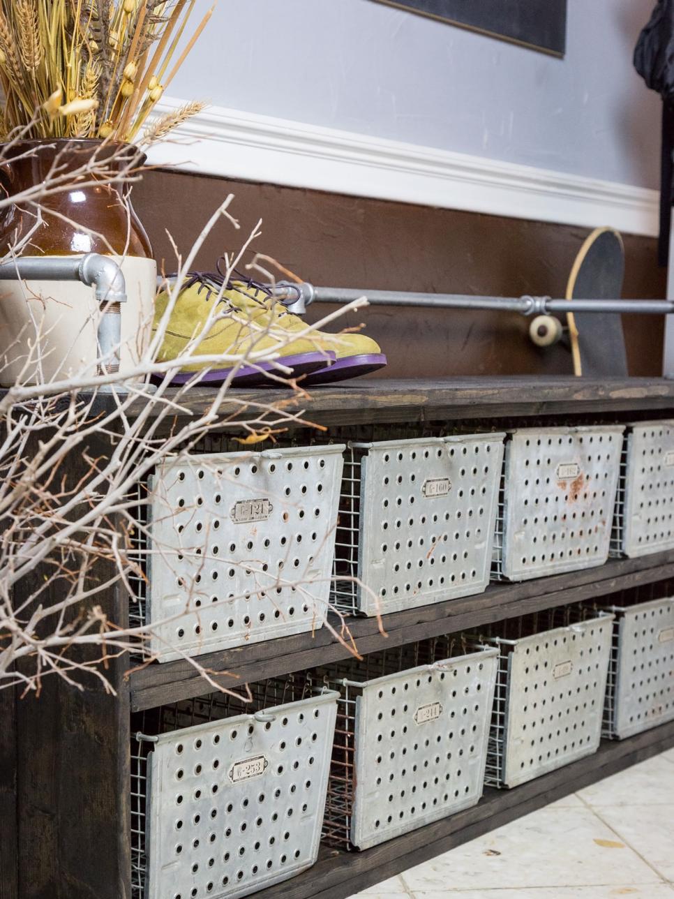 DIY Rustic-Industrial Shoe Storage Bench DIY Rustic-Industrial Shoe Storage Bench