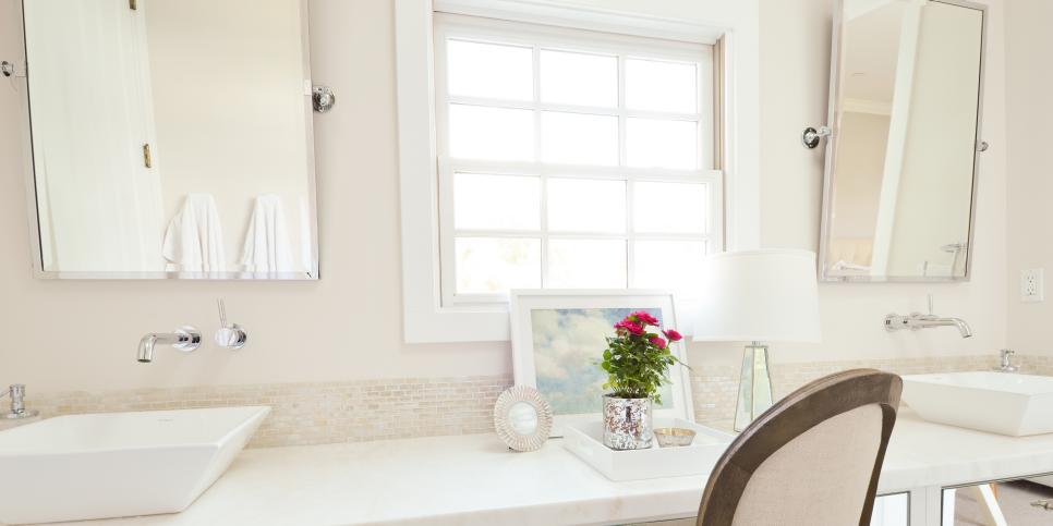 Double Vanity Bathroom Pale Pink Bathroom