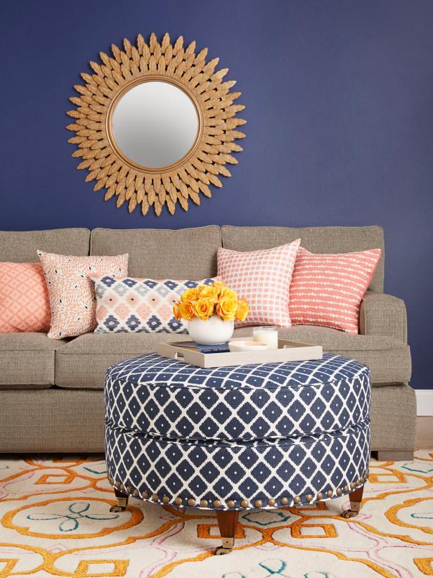 AFTER: Navy Patterned Ottoman AFTER: Navy Patterned Ottoman