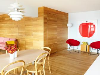Modern Open Room With Wood Paneling