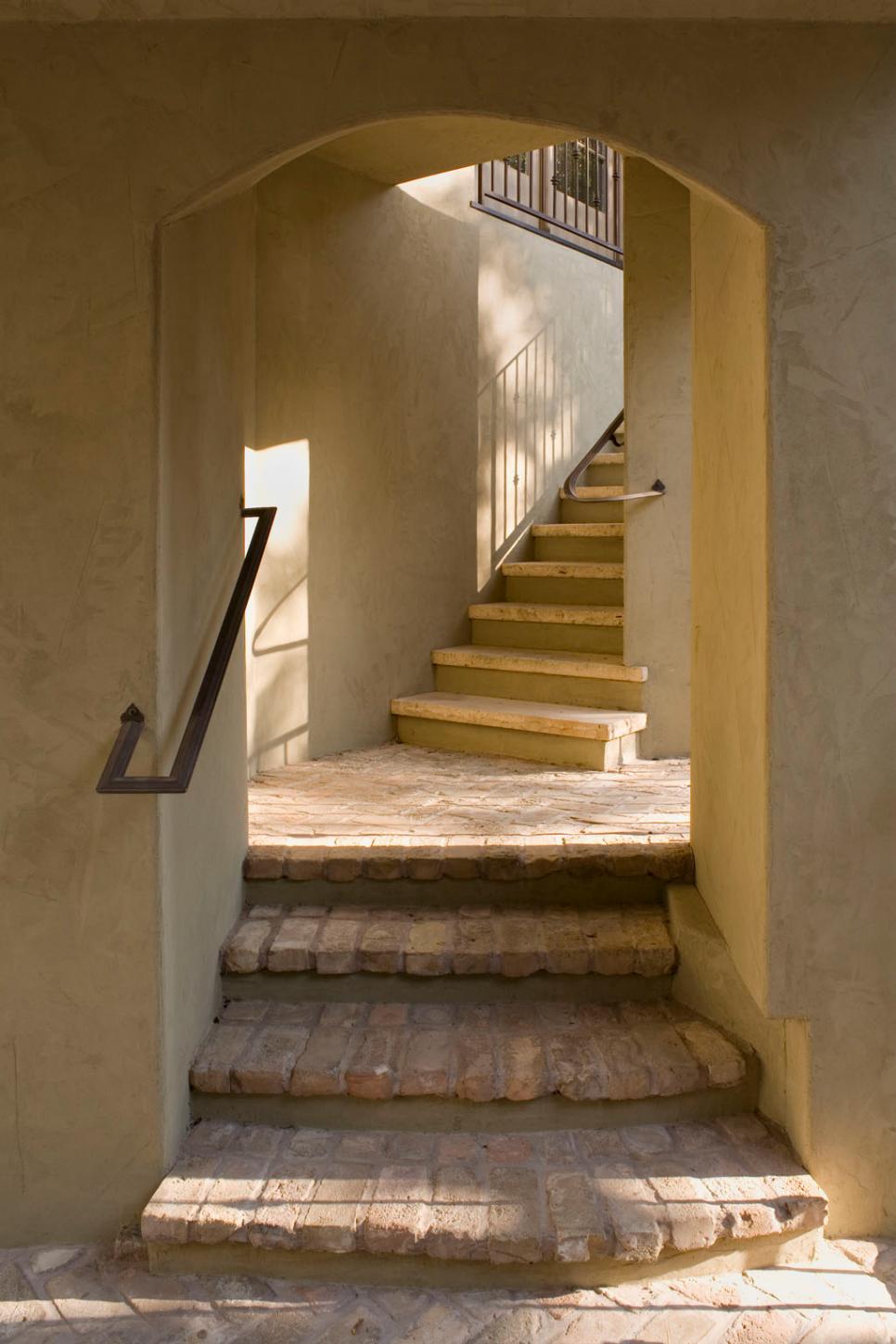 Exterior Stucco Doorway Outdoor Stairwell