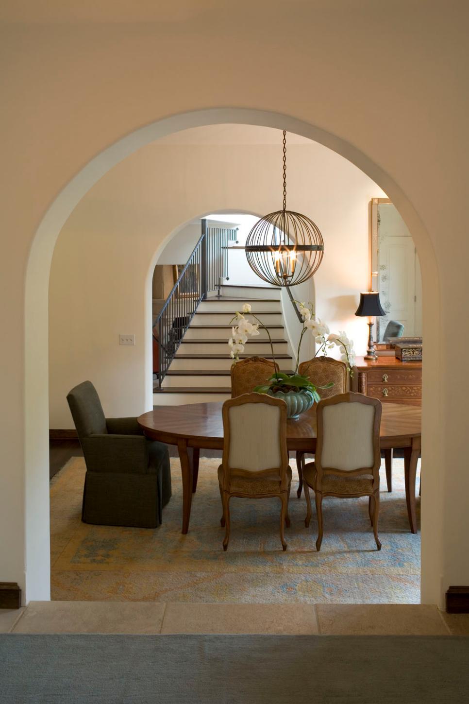 Arched Entryway to Dining Room Eclectic Dining Room