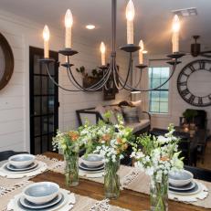 Barn Home in the Country: Contemepory Metal Chandelier