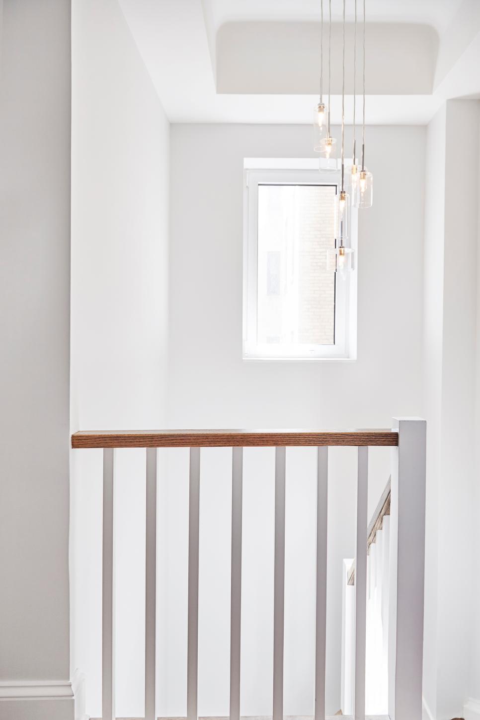 Glass Chandelier in Stairway Glass Chandelier