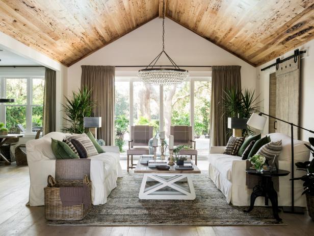 Serene Space HGTV Dream Home 2017: Large Living Room With Vaulted Ceiling