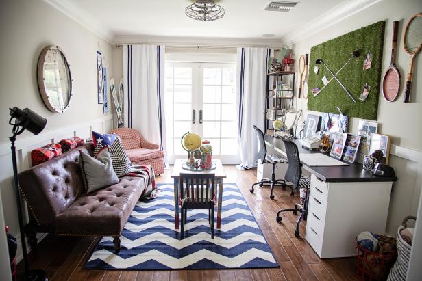 American Sports Themed Boys' Den American Sports Themed Boys' Den