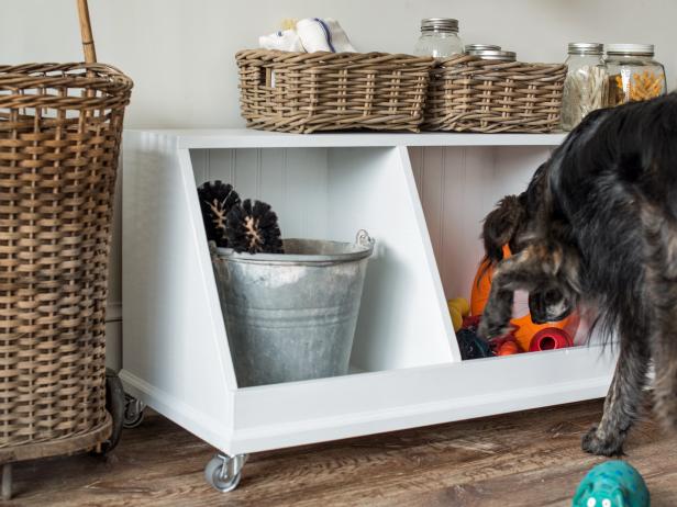 Good storage pieces are a must when trying to create a beautiful, functional home. This rolling “cubby” unit was designed to be a multi-functional family storage piece for several stages of life. It’s great for pet toys and gear, kid/baby storage for toys and books, and even in a mudroom or closet for shoes.