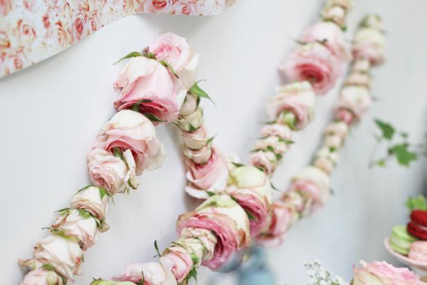 DIY Rose Garland for Rose Themed Baby Shower DIY Rose Garland for Rose Themed Baby Shower