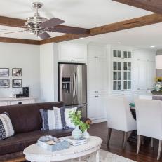 Cottage Great Room With Exposed Beams